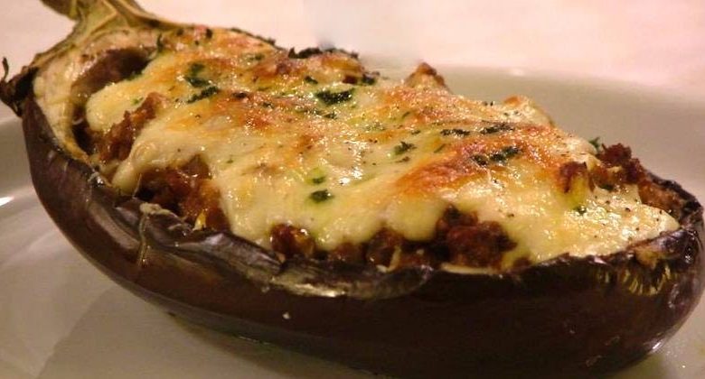 melanzane ripiene di pollo e formaggio