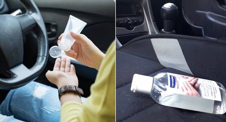 lasciare il gel disinfettante in auto