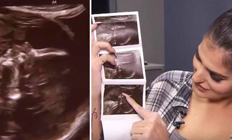 La Donna incinta padre ecografia