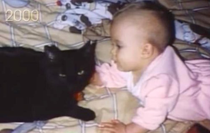 gatta miagola forte vicino al baby