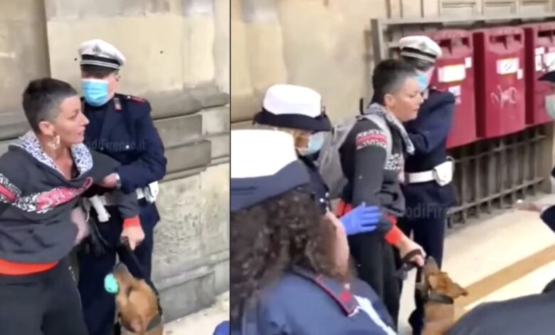 Firenze, arrestata una donna senza mascherina a spasso con il cane
