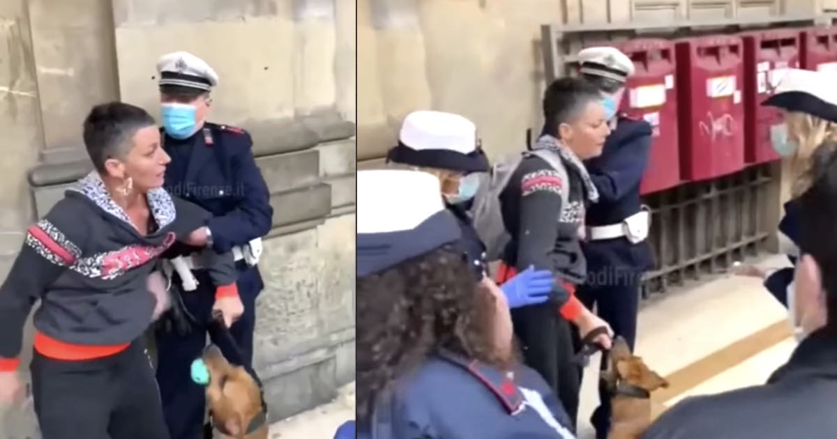 Firenze, arrestata una donna senza mascherina a spasso con il cane