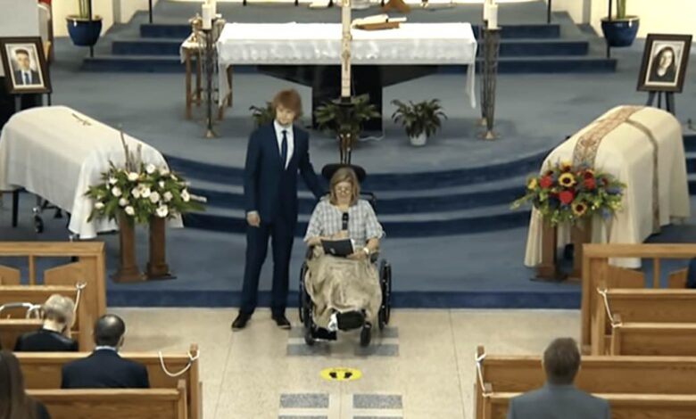 madre funerale del marito e dei tre figli