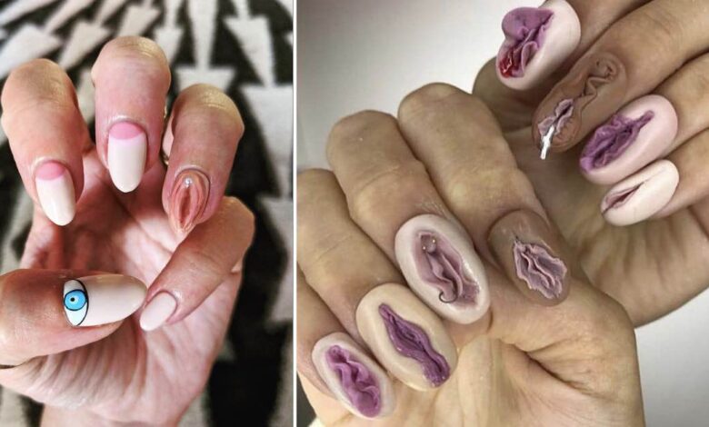 unghie a forma di vagina